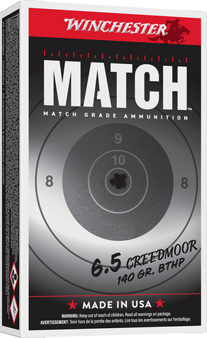 Winchester Match Ammunition 6.5 Creedmoor 140 Grain Match Boat Tail Hollow Point (20pk)