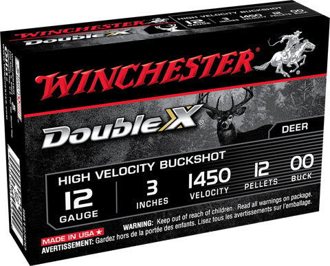 Winchester Double X Ammunition 12 Gauge 3" Magnum 00 Buckshot 12 Pellets (5pk)