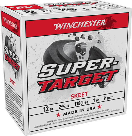 Winchester Super Target Ammunition 12 Gauge #9 Shot 2-3/4" 1 oz 1180 fps (25pk)
