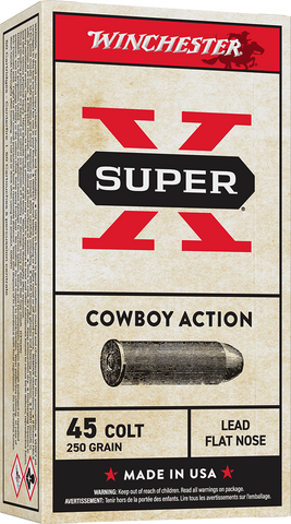 Winchester Super-X Cowboy Ammunition 45 Colt (Long Colt) 250 Grain Lead Flat Nose (50pk)