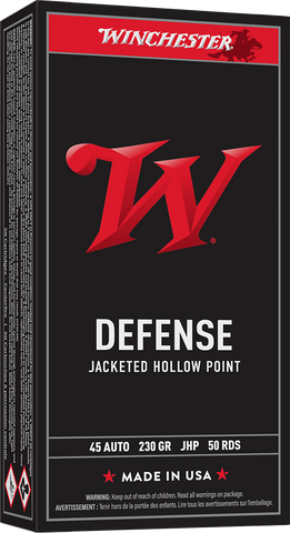 Winchester Defense Ammunition 45 ACP 230 Grain Jacketed Hollow Point (50pk)