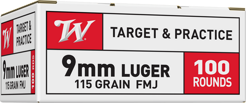 Winchester USA White Box Ammunition 9mm Luger 115 Grain Full Metal Jacket (100pk)