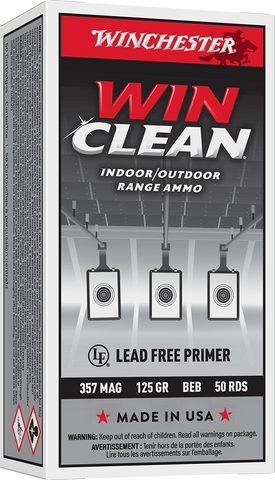 Winchester WinClean Ammunition 357 Magnum 125 Grain Brass Enclosed Base (50pk)