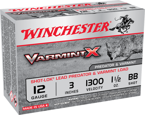 Winchester Varmint X Ammunition 12 Gauge 3" 1-1/2 oz BB Shot (10pk)