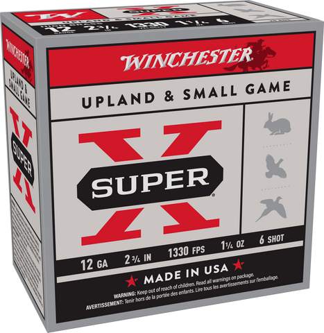 Winchester Super X Ammunition 12 Gauge 2-3/4" 1-1/4 oz #6 Shot (25pk)
