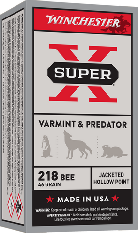 Winchester Super-X Ammunition 218 Bee 46 Grain Jacketed Hollow Point (50pk)