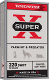 Winchester Super-X Ammunition 220 Swift 50 Grain Pointed Soft Point (20pk)