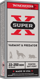 Winchester Super-X Ammunition 22-250 Remington 55 Grain Pointed Soft Point (20pk)