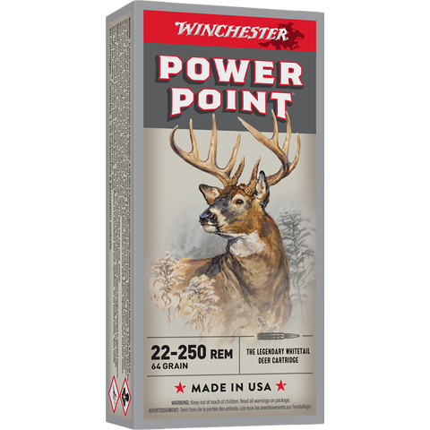 Winchester Super-X Ammunition 22-250 Remington 64 Grain Power-Point (20pk) (X222502)