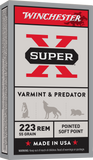 Winchester Super-X 223 Remington Ammunition 55 Grain Pointed Soft Point (20pk)