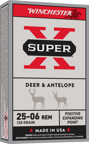 Winchester Super-X Ammunition 25-06 Remington 120 Grain Positive Expanding Point (20pk)