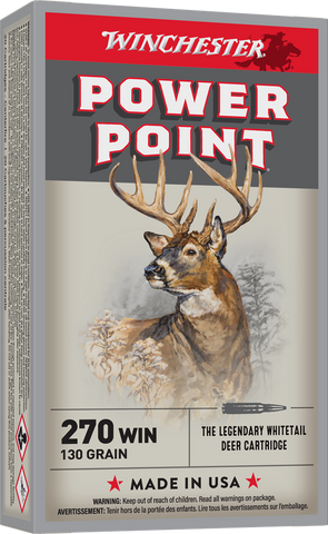 Winchester Power-Point Ammunition 270 Winchester 130 Grain Soft Point (20pk)