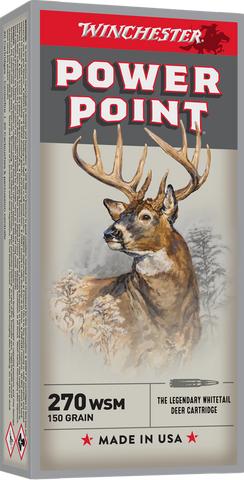 Winchester Power-Point Ammunition 270 WSM 150 Grain Soft Point (20pk)