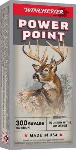 Winchester Power-Point Ammunition 300 Savage 150 Grain Soft Point (20pk)