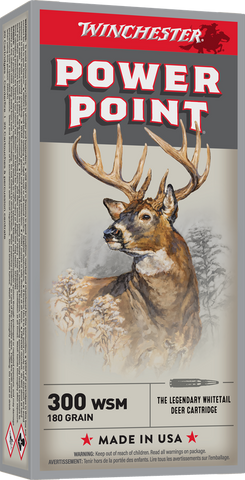 Winchester Power-Point Ammunition 300 WSM 180 Grain Soft Point (20pk)
