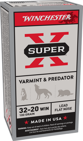 Winchester Super-X Ammunition 32-20 WCF 100 Grain Lead Flat Nose (50pk)