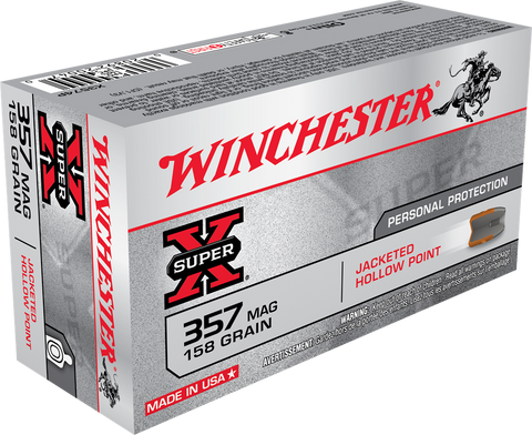 Winchester Super-X Ammunition 357 Magnum 158 Grain Jacketed Hollow Point (50pk)