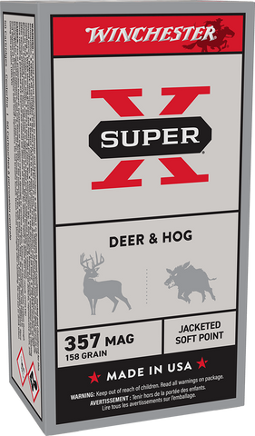 Winchester Super-X Ammunition 357 Magnum 158 Grain Jacketed Soft Point (50pk)