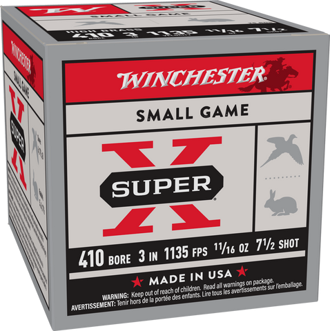 Winchester Super-X 410 Bore Ammunition 3" 11/16oz #7-1/2 Shot (25pk) (X4137)