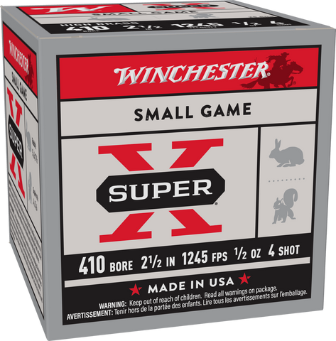 Winchester Super-X 410 Bore Ammunition 2-1/2" 1/2 oz #4 Shot (25pk) (X414)