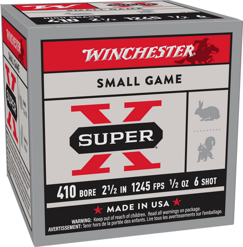 Winchester Super-X 410 Ammunition Bore 2-1/2" 1/2 oz #6 Shot (25pk) (X416)