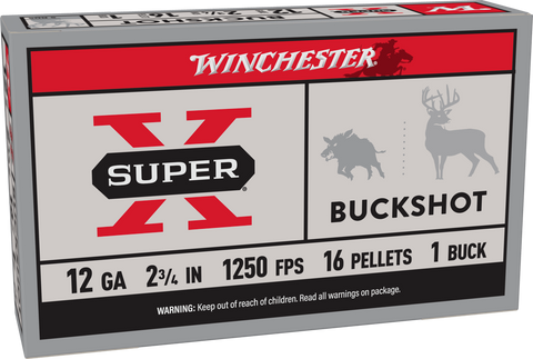 Winchester Super X Ammunition 12 Gauge 2-3/4" 1-1/4 oz 16 Pellets (5pk)