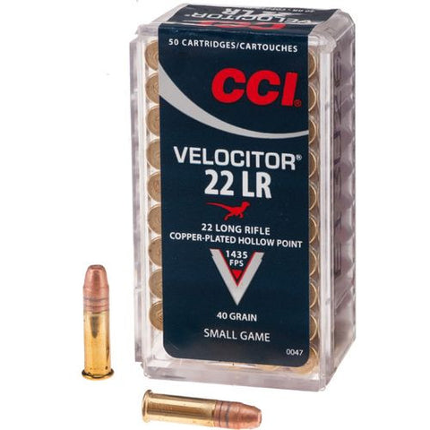 CCI Velocitor Ammunition 40 Grain Plated Lead Hollow Point (50pk) (0047)