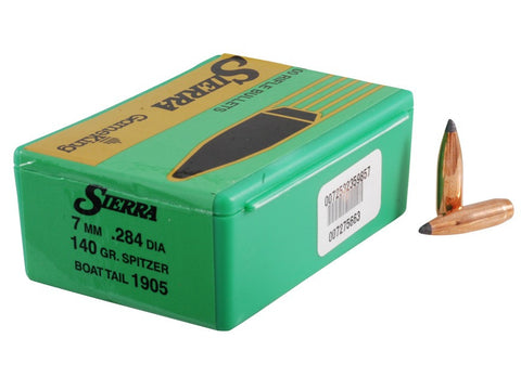 Sierra GameKing Bullets 284 Caliber, 7mm (284 Diameter) 140 Grain Spitzer Boat Tail (100pk)