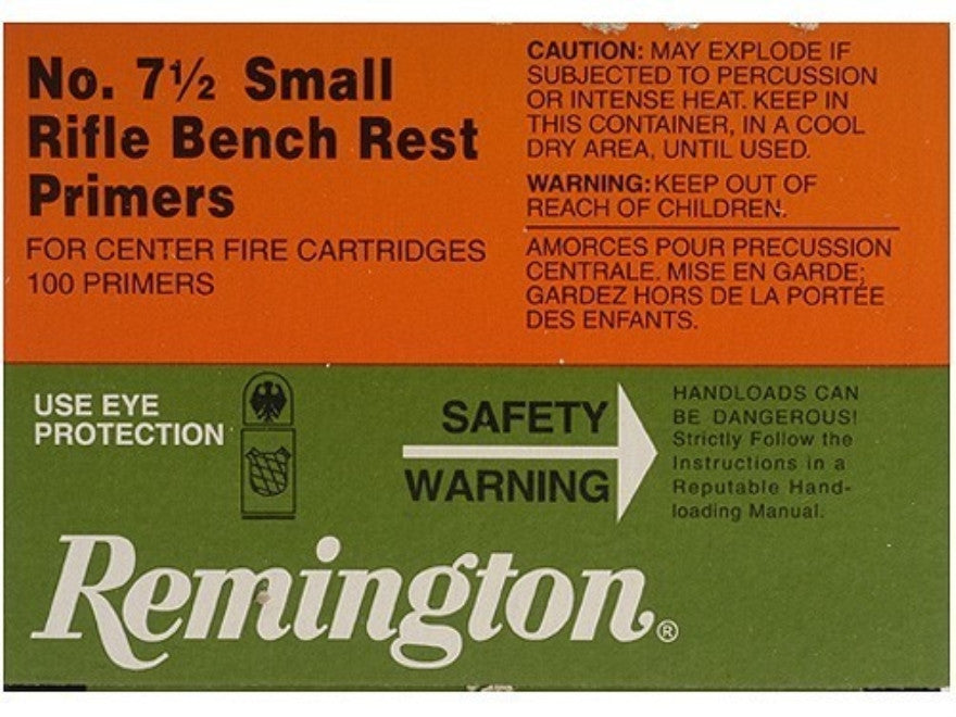 Remington Small Rifle Bench Rest Primers #7-1/2 (100pk)1 Pack of 100 per Customer