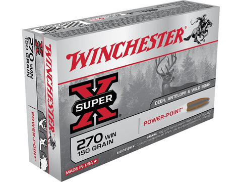 Winchester Super-X Ammunition 270 Winchester 150 Grain Power-Point  (20pk)