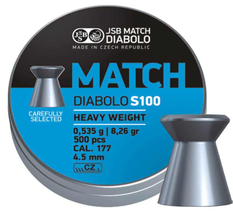JSB Match Diabolo S100 .177 Air Pellets - Heavy Weight (500pk) (2490)
