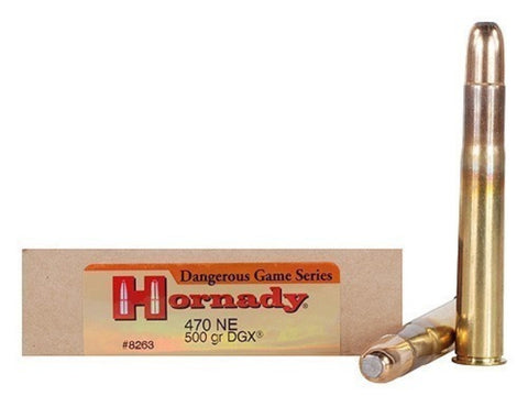 Hornady Dangerous Game Ammunition 470 Nitro Express 500 Grain DGX Bonded (20pk)