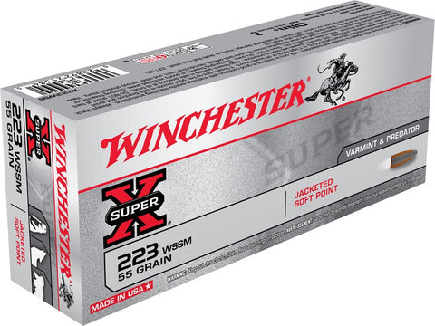 Winchester Super-X Ammunition 223 Winchester Super Short Magnum (WSSM) 55 Grain Pointed Soft Point (20pk)