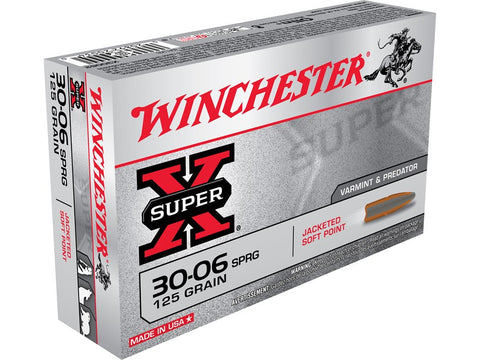 Winchester Super-X Ammunition 30-06 Springfield 125 Grain Pointed Soft Point (20pk) (X30062)