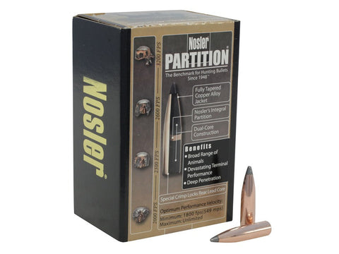 Nosler Partition Bullets 264 Caliber, 6.5mm (264 Diameter) 125 Grain Spitzer (50pk)