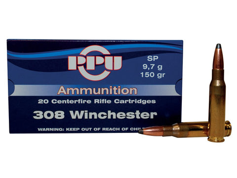 Prvi Partizan PPU Ammunition 308 Winchester 150 Grain Soft Point (20pk)