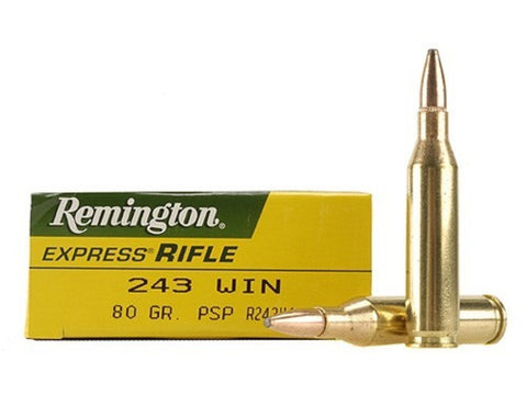 Remington Express Ammunition 243 Winchester 80 Grain Pointed Soft Point (20pk)