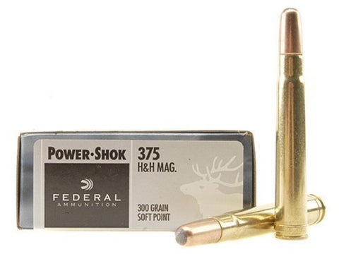 Federal Power-Shok Ammunition 375 H&H Magnum 300 Grain Soft Point (20pk)
