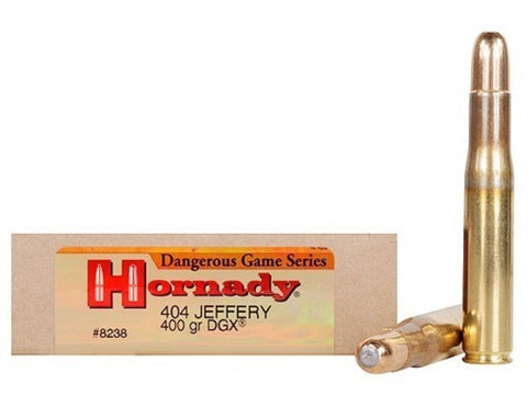 Hornady Dangerous Game Ammunition 404 Jeffery 400 Grain DGX Flat Nose Expanding (20pk)