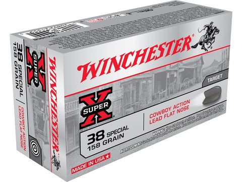 Winchester USA Cowboy Ammunition 38 Special 158 Grain Lead Flat Nose (50pk)