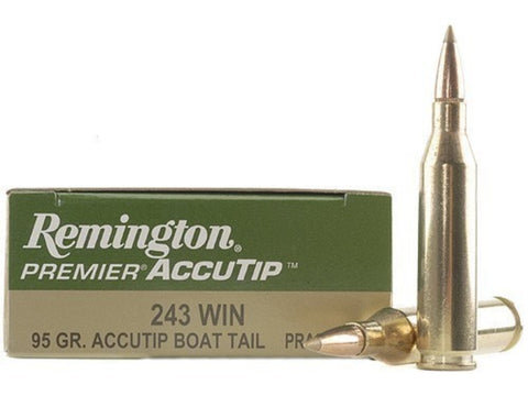 Remington Premier Ammunition 243 Winchester 95 Grain AccuTip Boat Tail (20pk)