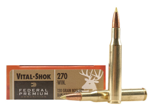 Federal Premium Vital-Shok Ammunition 270 Winchester 130 Grain Nosler Ballistic Tip(20pk)