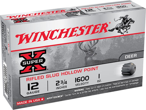 Winchester Super-X Ammunition 12 Gauge 2-3/4" 1 oz Rifled Slug (5pk)