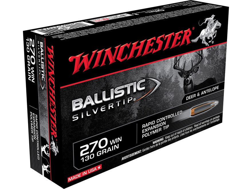 Winchester Supreme Ammunition 270 Winchester 130 Grain Ballistic Silvertip (20pk)
