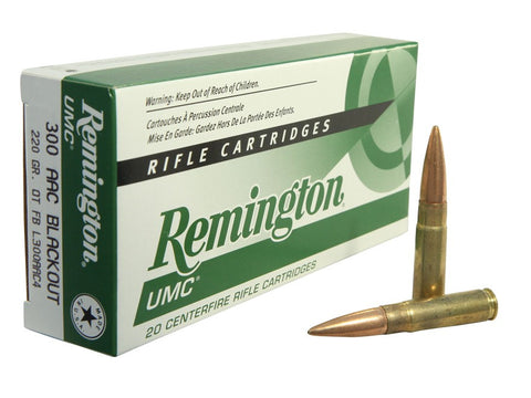 Remington UMC Ammunition 300 AAC Blackout Subsonic 220 Grain Open-Tip Flat Base (20pk)