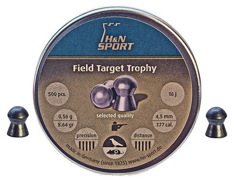 H&N Field Target Trophy 177 Cal Air Pellets 0.56g / 8.64gr >7.5J (500pk) (2441)