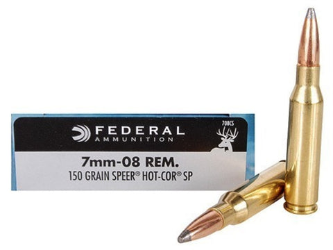 Federal Power-Shok Ammunition 7mm-08 Remington 150 Grain Speer Hot-Cor Soft Point (20pk)