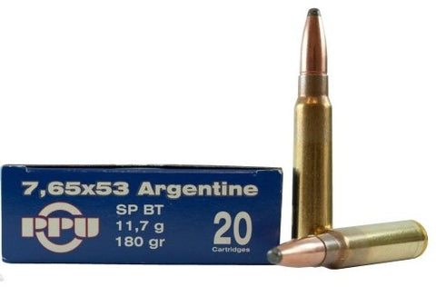Prvi Partizan PPU Ammunition 7.65x53 Argentine 174 Grain Soft Point Jacket Boat Tail (20pk)