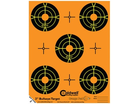 Caldwell Orange Peel Targets 2" Self-Adhesive Bullseye (5 Bulls Per Sheet) (10Pk)