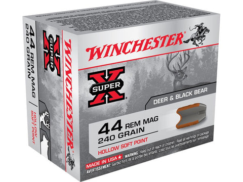 Winchester Super-X Ammunition 44 Remington Magnum 240 Grain Hollow Soft Point (20pk)